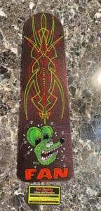 Ceiling fan blade with Rat Fink and pinstriping
